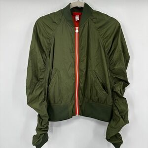 Hunter for Target Green Ruched Sleeve Bomber Jacket Small Gorpcore Streetwear